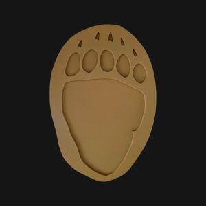 Empreinte de patte arrière d'ours brun réalisée en impression 3D