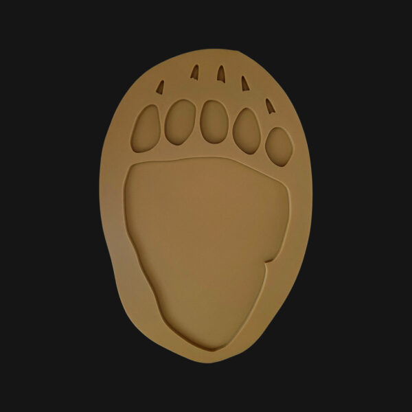 Empreinte de patte arrière d'ours brun réalisée en impression 3D