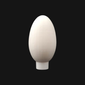 Réplique d'œuf de flamant réalisée en impression 3D